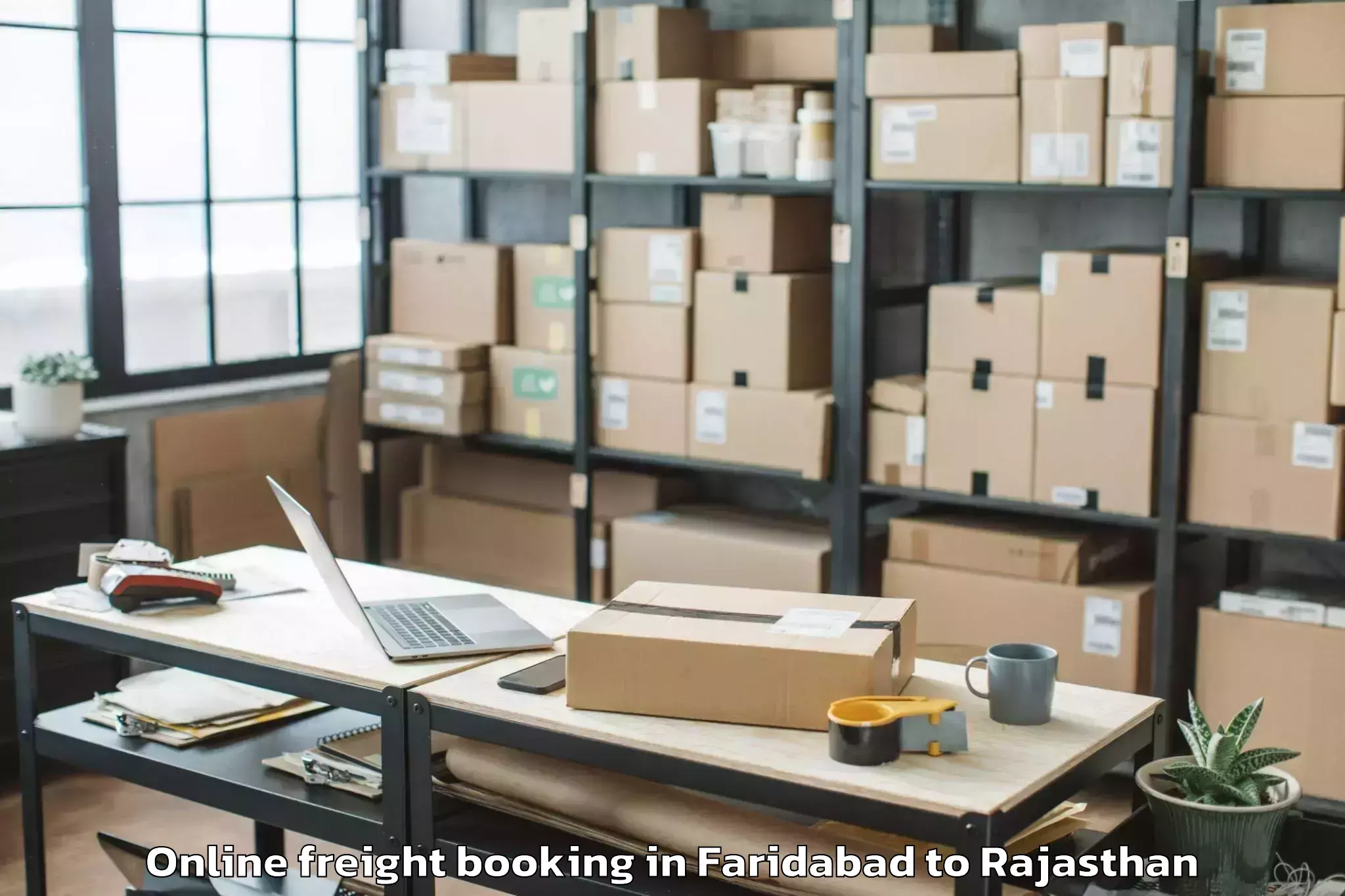 Easy Faridabad to Bhilwara Online Freight Booking Booking